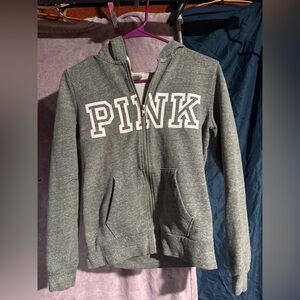 Victoria's Secret Gray Hoodie with White Lettering